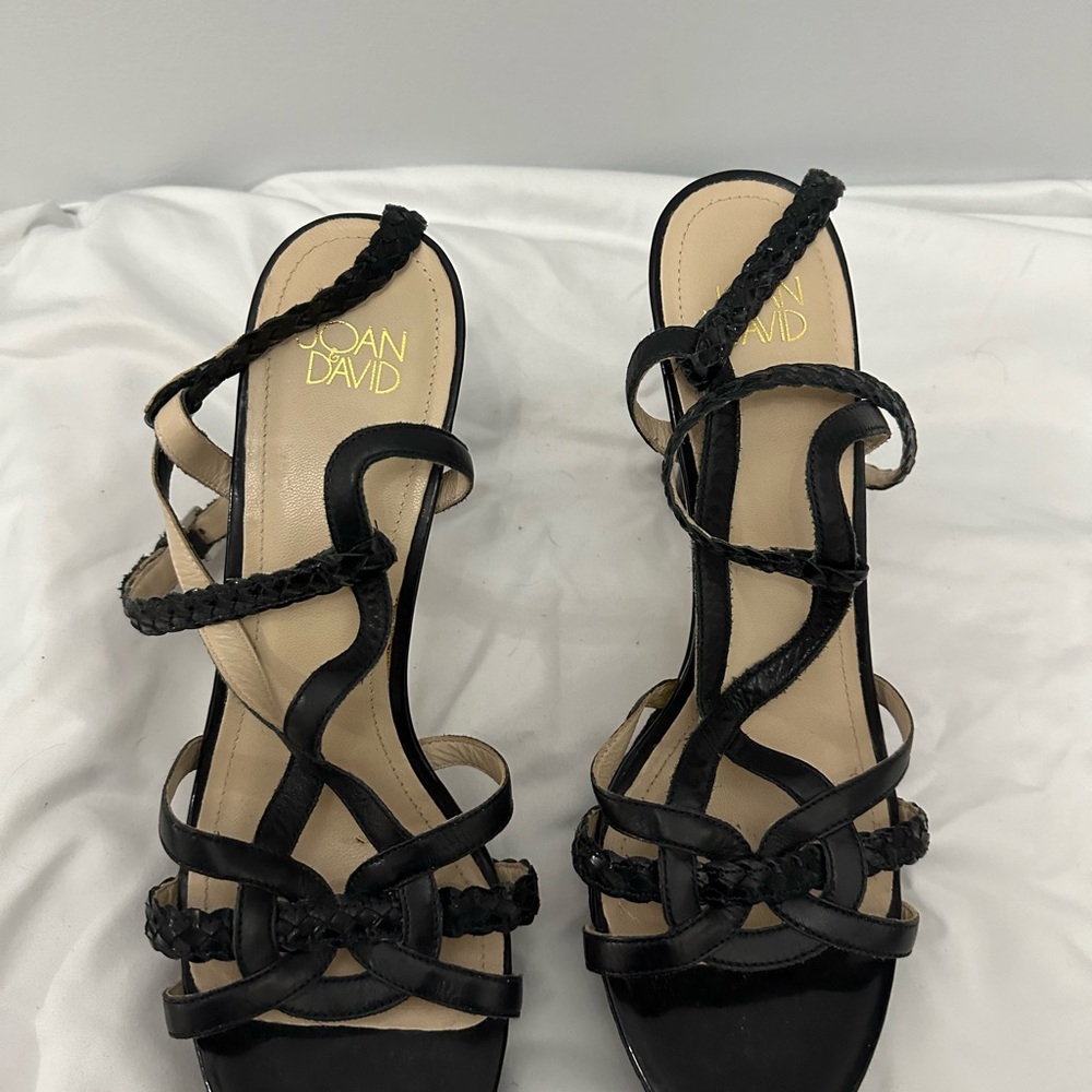 Joan & David Black Strappy Heels
